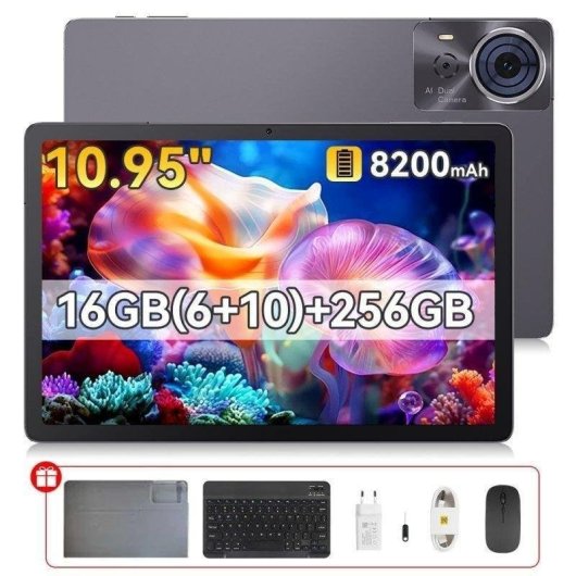 Tablet Cubot Tab 70 4G LTE 10,95" 6GB 128GB Negra con Teclado