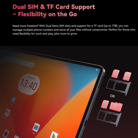 Tablet Cubot Tab 70 10.95" 128GB 4G LTE 8200mAh Android 14 Negra con teclado