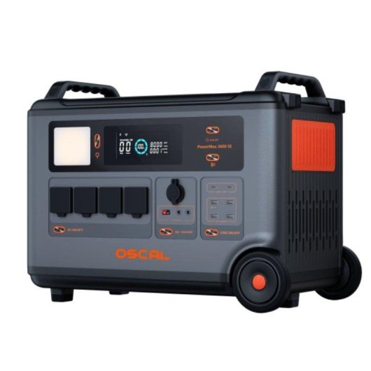 Station d’energie OSCAL Powermax3600 SE 3600Wh 14 ports Batterie LiFePO4 Contrôle intelligent