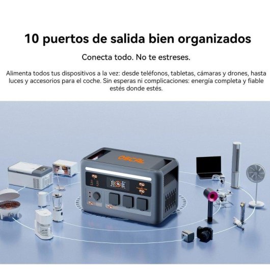 Estação de energia OSCAL Powermax1800 SE 1024Wh 10 portas Bateria Li-ion Carregamento solar 800W