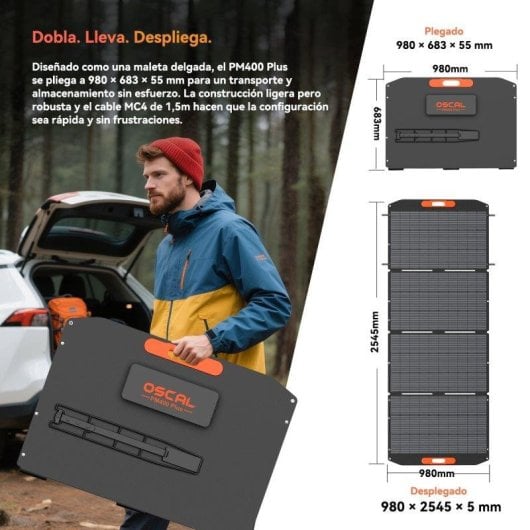 Panel Solar OSCAL PM400 Plus 400W 5 Conectores MC-4 Resistencia IP67