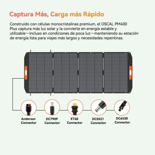 Panel Solar OSCAL PM400 Plus 400W 5 Conectores MC-4 Resistencia IP67