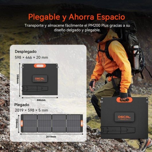 Panneau Solaire OSCAL PM200 Plus 200W 5 Connecteurs MC-4 Résistance IP67