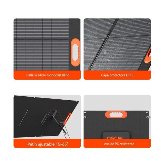 Panneau Solaire OSCAL PM200 Plus 200W 5 Connecteurs MC-4 Résistance IP67