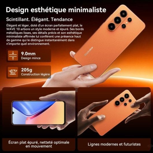 Blackview Wave 10 4G 8GB 6.88" 128GB Naranja batería 5000mAh