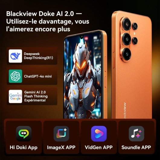 Blackview Wave 10 4G 8GB 6.88" 128GB Naranja batería 5000mAh