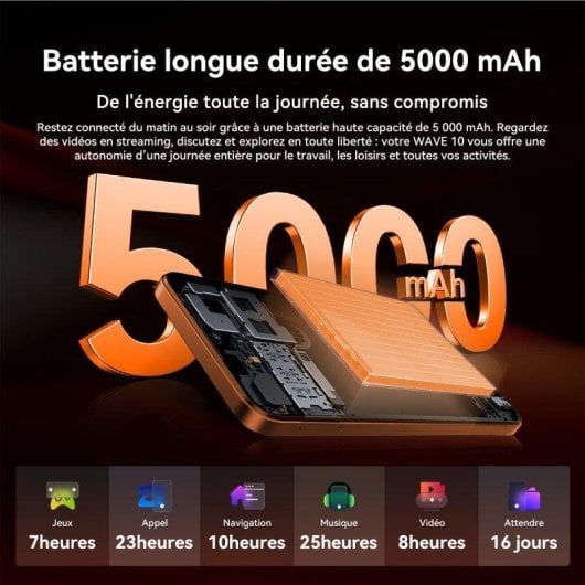 Blackview Wave 10 4G 8GB 128GB 6.88" Naranja