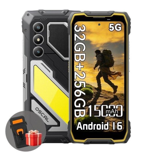 OSCAL Pilot 5 5G 8GB 6.56" 256GB Giallo con batteria rinforzata
