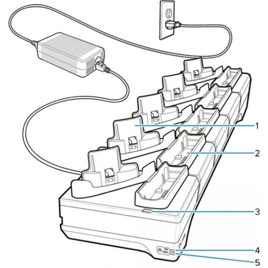 Cargador Zebra CRD-WT64-5S5BE-01 Negro para Zebra WS50 hasta 10 dispositivos