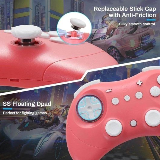 Mando GuliKit Elves 2 Rosa Coral Inalámbrico Hall Effect Bluetooth