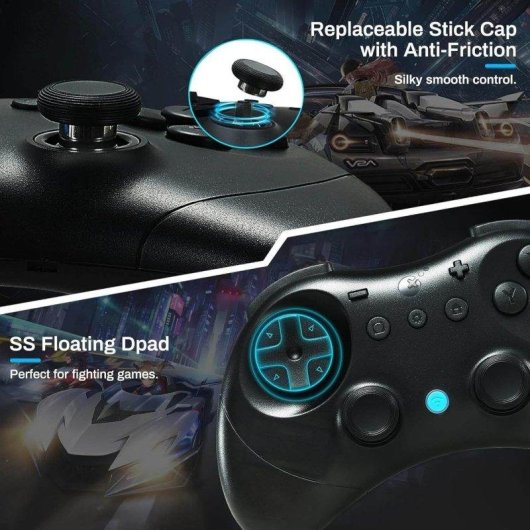 Controller GuliKit Elves 2 Nero Wireless Hall Effect Bluetooth Switch PC