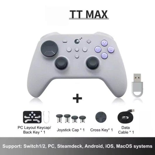 Mando GuliKit TT Max Retro Gris Inalámbrico Joysticks TMR RGB