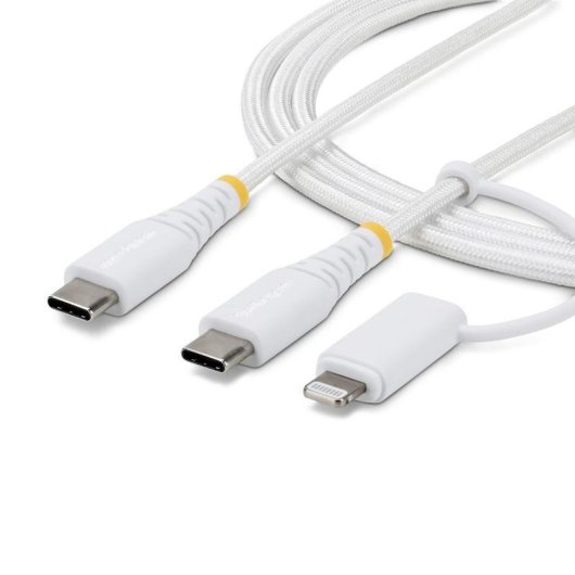 Câble StarTech 1M-U2-LNTC-CABLE USB-C vers USB-C avec Adaptateur Lightning 1 m Blanc