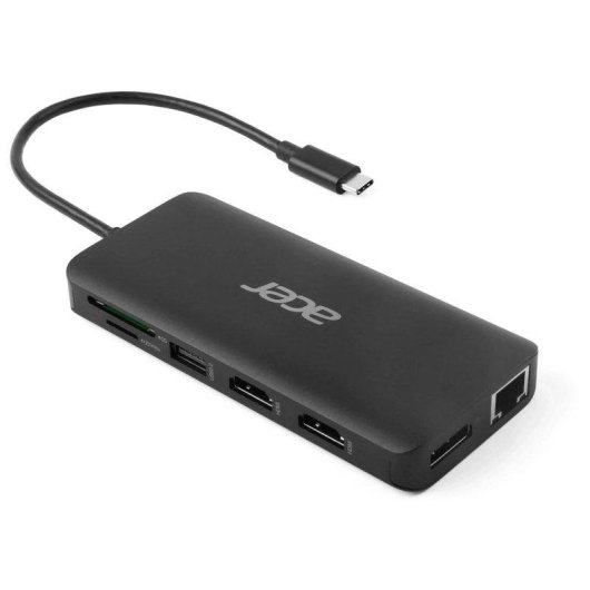 Dock Acer 12 em 1 USB-C HDMI DP RJ45 Preto 100W