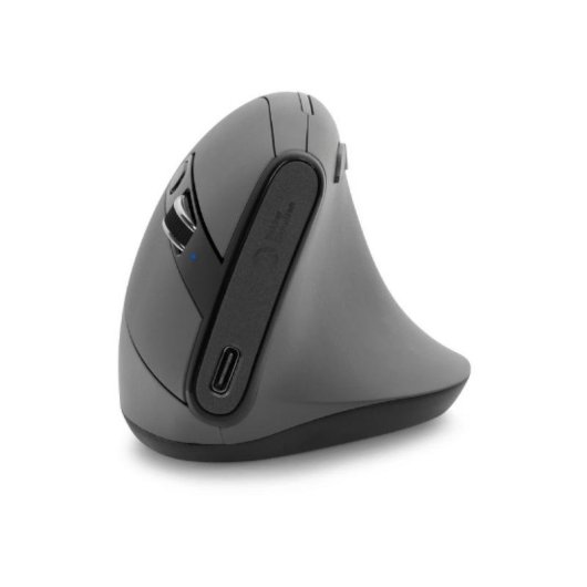 Souris BakkerElkhuizen Grip Pro Sans Fil 2400DPI Gris Noir Jaune Verticale