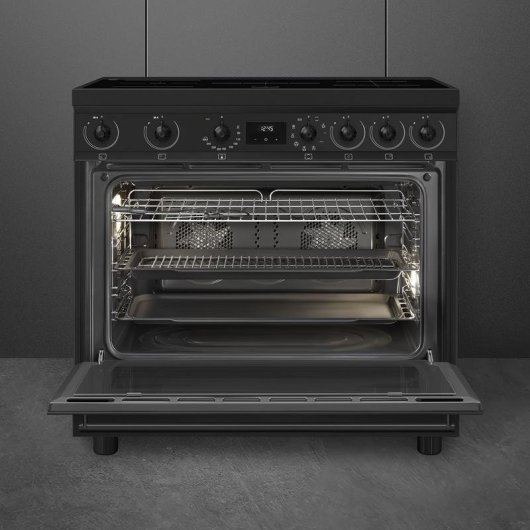 Cocina Smeg Concert C9IMN2 inducción 5 zonas horno 115L negra