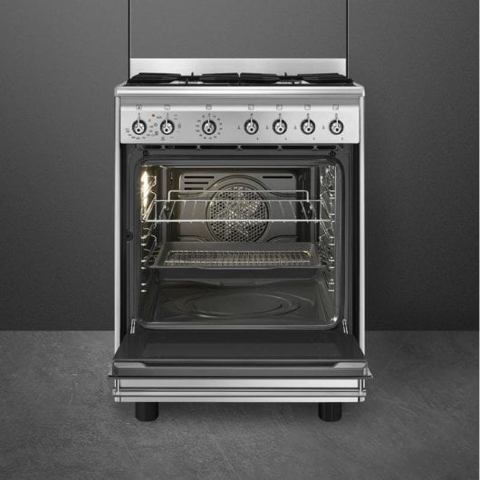 Cucina Smeg Concert CX60GMX Inox 4 Fuochi Forno Elettrico 70L