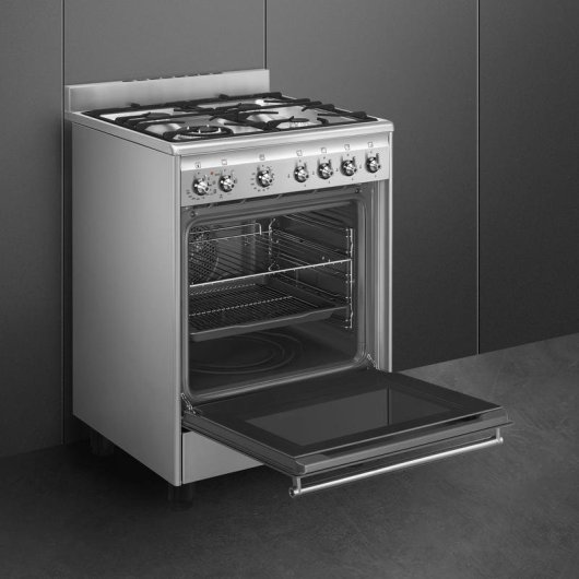 Cucina Smeg Concert CX60GMX Inox 4 Fuochi Forno Elettrico 70L