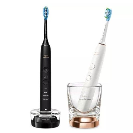 Escova de Dente Sonica Philips Sonicare DiamondClean 9000 HX9914/57 5 Modos 2 Cabeças App Sensor de Pressão