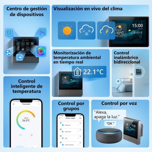Interruptor Inteligente Sonoff NSPanel WiFi Termostato Integrado Alexa Google Siri