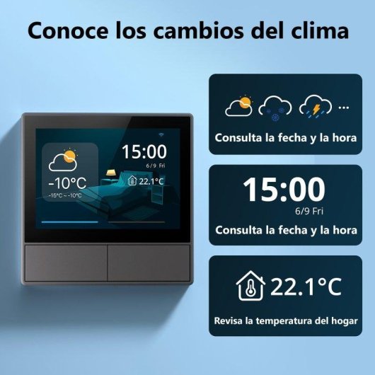Interruptor Inteligente Sonoff NSPanel WiFi Termostato Integrado Alexa Google Siri