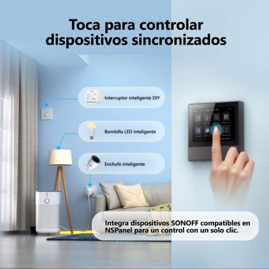 Interruptor Inteligente Sonoff NSPanel WiFi Termostato Integrado Alexa Google Siri
