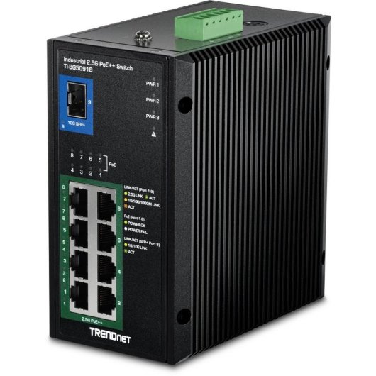 Switch Trendnet TI-BG5091B 8x2.5G PoE++ 1xSFP+ Montaggio Parete DIN
