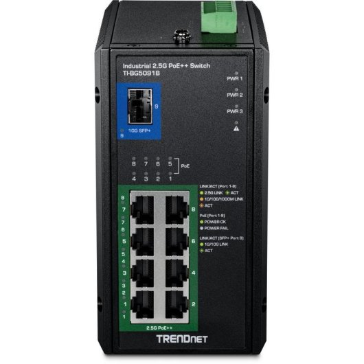 Switch Trendnet TI-BG5091B 8x2.5G PoE++ 1xSFP+ Montaggio Parete DIN
