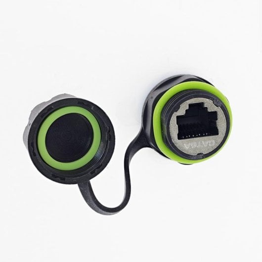 Conector InLine 69927I Negro Hembra Derecho Cat6a IP68 Poliamida Silicona