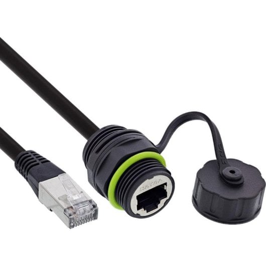 Cabo InLine 69927K Cat6a Fêmea Reto IP68 0,2 m Preto
