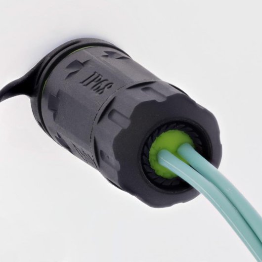 Conector InLine 69927C Negro Hembra Derecho IP68 Poliamida Silicona