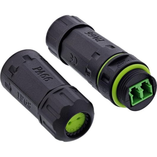 Conector InLine 69927B Negro Hembra Derecho IP68 Poliamida Silicona