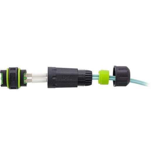 Conector InLine 69927B Negro Hembra Derecho IP68 Poliamida Silicona