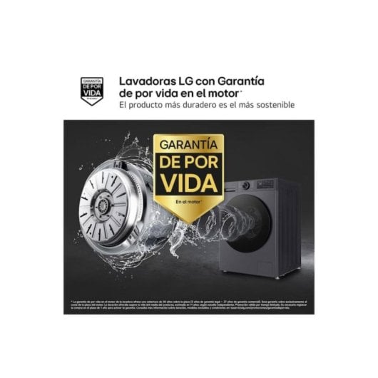 Lavadora LG F4X5009TBB Carga Frontal 9Kg 1350rpm A Grafito WiFi IA Steam