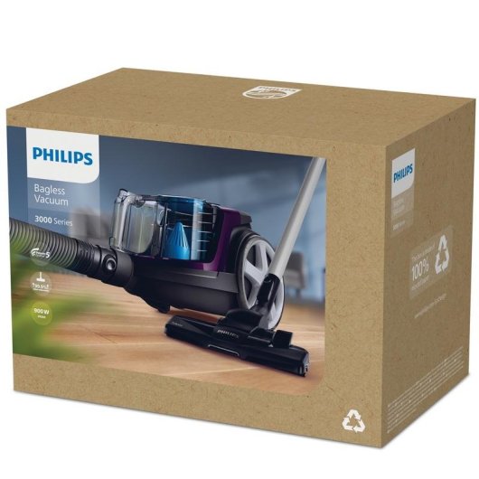 Beutelloser Staubsauger Philips FC9333/09 900W HEPA-Filter 1.5L Schwarz Blau