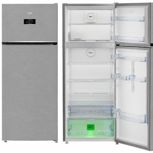 Frigorífico Duas Portas Beko RDNG455E40XBN No Frost 185cm 406L E Prata HarvestFresh