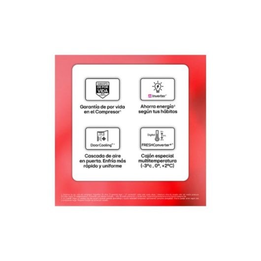 Frigorífico Combi LG GBBS312CSW No Frost 186cm 333L C Blanco WiFi IA