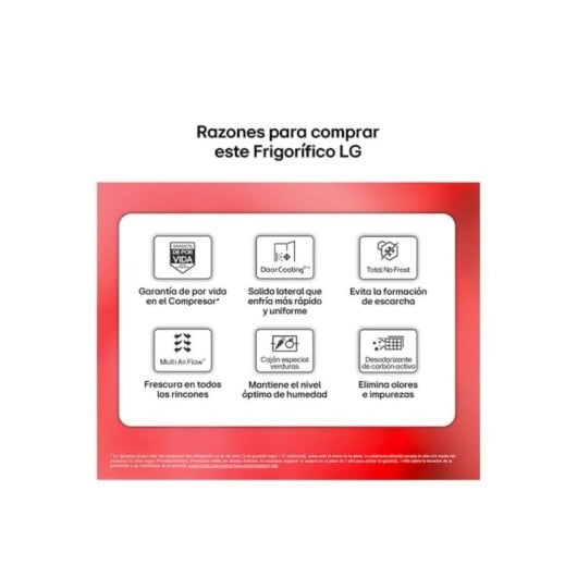 Frigorífico Dos Puertas LG GTBV20SWZJD No Frost 168cm 266L E Blanco