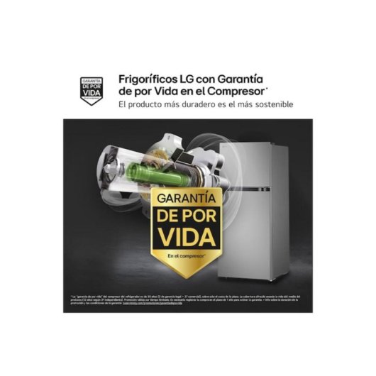 Frigorífico Duas Portas LG GTBV22PYNJ No Frost 145cm 217L E Inox