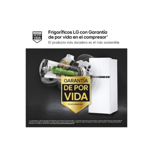 Frigorífico Duas Portas LG GTBV22SWNJ Total No Frost 144,5cm 217L E Branco