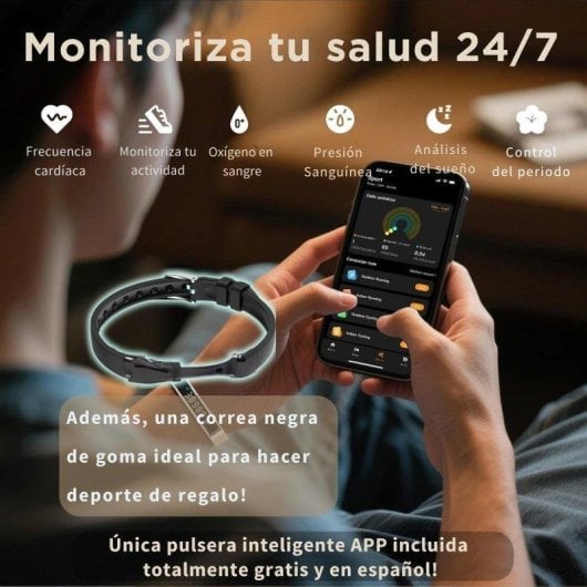 Pulsera de Actividad Smartia Vital Band Bluetooth Plata monitor de salud sueño y 20 modos deporte