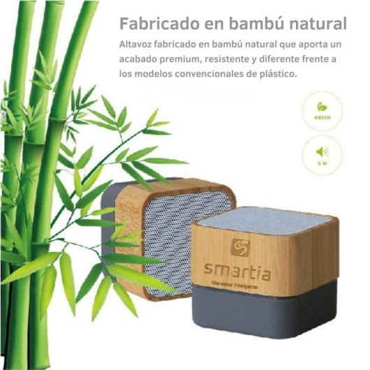 Altavoces Smartia Mini Portátil Bluetooth HiFi con bambú y micro SD