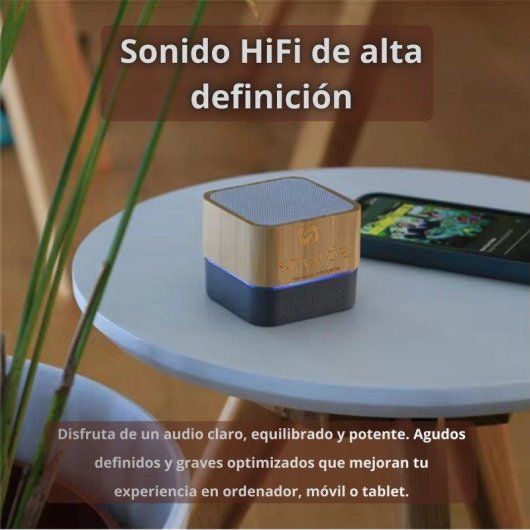 Altavoces Smartia Mini Portátil Bluetooth HiFi con bambú y micro SD