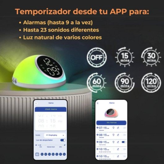 Reloj Despertador Smartia 2026 Sonidos Relajantes Luz Natural App Español