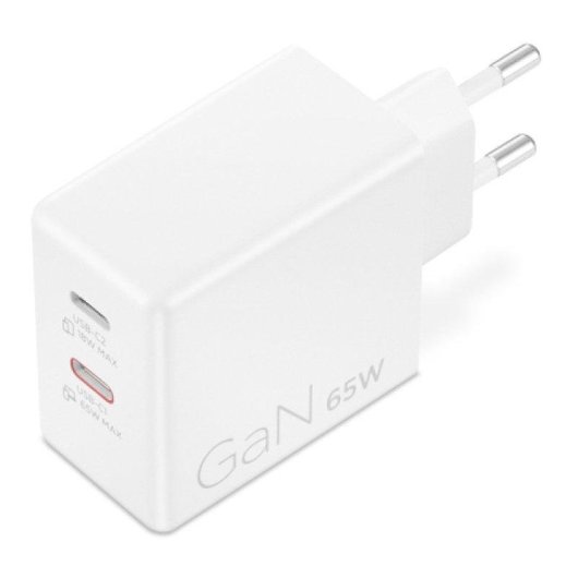 Caricatore Lenovo Dual USB-C 65W GaN Bianco 2 porte