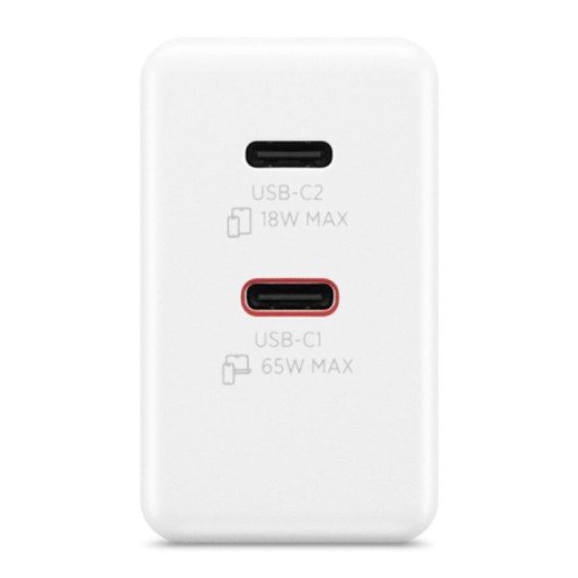 Caricatore Lenovo Dual USB-C 65W GaN Bianco 2 porte