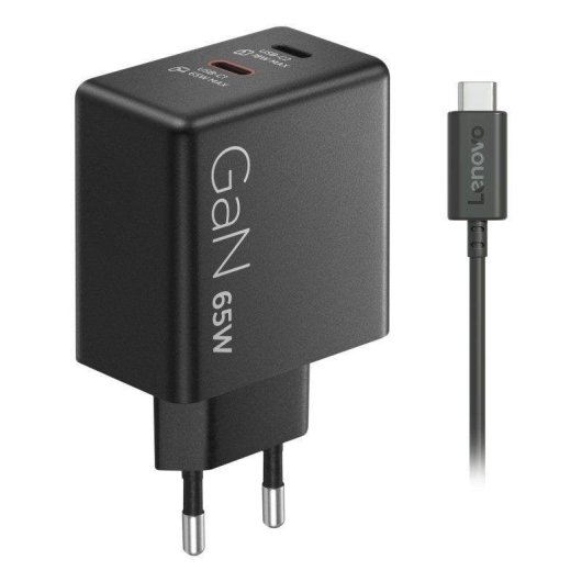 Lenovo Dual USB-C 65W GaN Oplader Compact Universeel