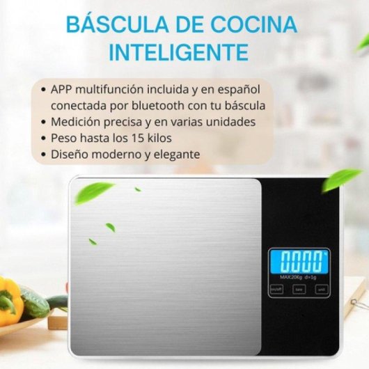 Bascula de cocina Smartia CRONTOL FOOD 15 kg 1 g App en espanol