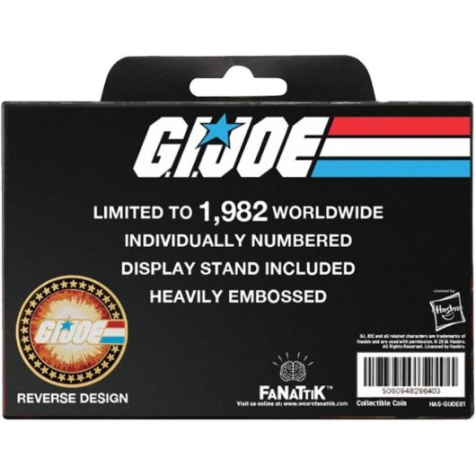 Moeda Fanattik G.I. Joe edição limitada banhada a ouro 24K
