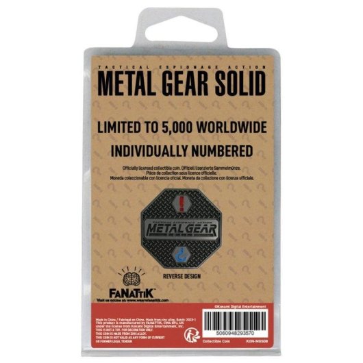 Moneda coleccionista Fanattik Metal Gear Solid Solid Snake edición limitada 35 mm